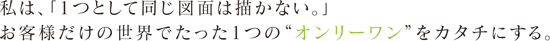 私は、1つとして同じ図面は描かない。お客様だけの世界でたった1つのオンリーワンをカタチにする。