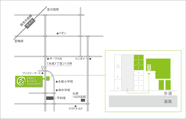 喜楽へのご案内図